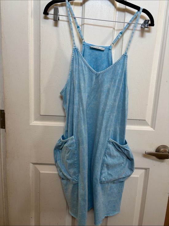 Zenana Outfitters Pants - Zenana Outfitters Light Blue Washed Pocket Jumpsuit